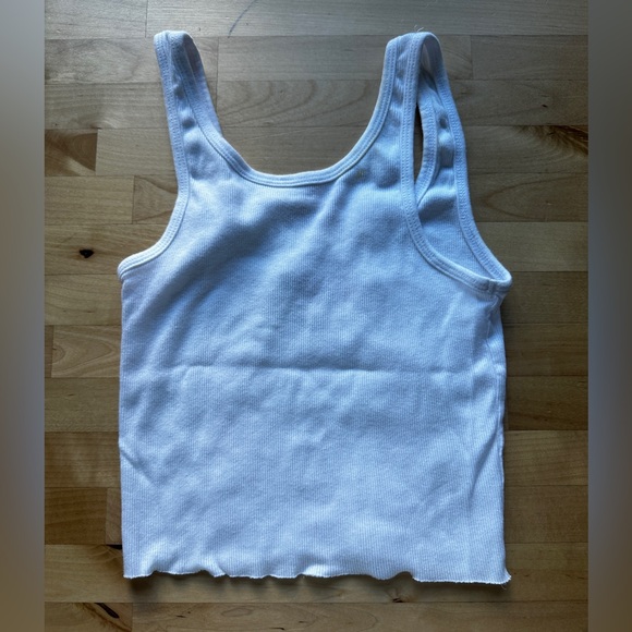Brandy Melville White Embroidered Butterfly Tank Top - Picture 2 of 3